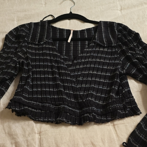 Free People Black Plaid Blouse - Picture 9 of 15